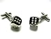 Silver Swarovski Crystal Dice Cufflinks w/ Gift Box picture