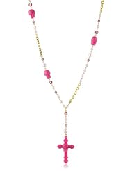 Tarina Tarantino "Iconic" Tarina Pink Skull Rosary Necklace