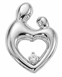 Mother and Child SS Pendant with .05ct Diamond and 18 Chain by Janel Russel