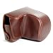 COSMOS ® Brown Leather Case Cover Bag For Olympus EP3 with 14-42 mm len + Cosmos cable tie