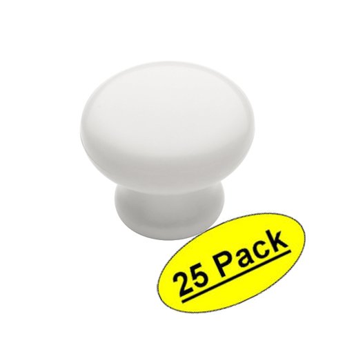 Amerock-902WHT-White-Plastic-Cabinet-Hardware-Round-Knob--114-Diameter--25-Pack