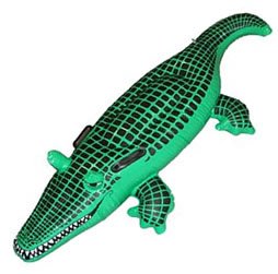 Inflatable green crocodile 140cm down under/beach party