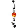 Handcrafted Celestial Halloween Belly Ring Made with SWAROVSKI ELEMENTS