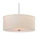 Modern Three-Light Drum Pendant with Cream Linen Shade from Destination Lighting