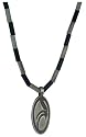 Kahuna KJ012 Gents Black and Silver Necklace with Silver and Black Kahuna Wave Logo Pendant