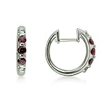 14k White Gold Ruby and Diamond Hinged Earrings