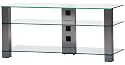 Sonorous Brushed Aluminium and Clear Glass TV Stand