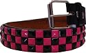 Metal Red & Black studded Leather HipHop Belt