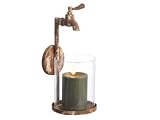 Set of 2 Weathered Bathroom Faucet Pillar Candle Holder Wall Sconces 13"