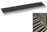 Grit Surface Aluminum Stair Tread 11D 30W Glued Down Grayblack