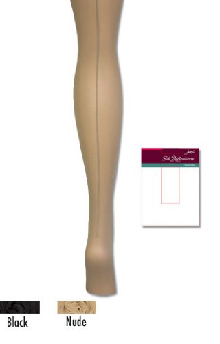 Hanes Silk Reflections Sheer Back Seam Control Top Pantyhose Hosiery (A/B Black)