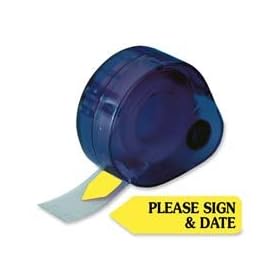 Redi-Tag Corporation RTG81124 Please Sign &amp; Date Arrow Flag- .56in.x1-.88in.- Yellow