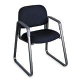 Cava Collection Sled Base Guest Chair, Blue Fabric