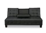 Furniture FX Urban Black 5th Ave Convertible Sofa Sleeper Black, Faux Leather