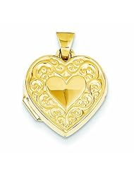 Genuine 14K Yellow Gold Scroll Heart Locket 0.7 Grams Of Gold 100% Satisfaction Guaranteed.