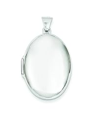 14K White Gold Domed Locket Photo Pendant Jewelry