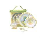 CR Gibson Baby and Toddler Plate, Bowl, Cup, Fork and Spoon Dining Set, Lil Wonders,