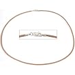 Leather Cord Necklace Brown 16"