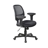 Office Star Screen Back Task Chair with T Arms with Mesh Fabric Pads