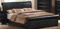 Queen Size Bed with Frame - Black Finish