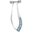 Sterling Silver 925 Aqua Quinate Cubic Zirconia Right Cartilage Ear Piercing