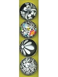 iPop Clicks MOE3 Jackie Shapiro Black and White Cutout 4-Pack Magnet Set