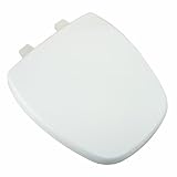 Comfort Seats C1B4R49-00 Deluxe MDF Wood Rounded Toilet Seat and Stainless Steel Hinges, White