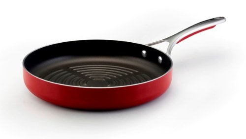 KitchenAid Gourmet Nonstick 11-Inch Deep Round Grill Pan, Red