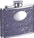 Visol VF1105 Comet Purple Glitter Stainless Steel 4oz Hip Flask