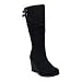 LUTTE Womens Microsuede Wedge Boot Black LUTTE Womens Microsuede Wedge Boot Black