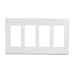 Leviton 80312-SW 4-Gang Decora Plus Wallplate Screwless Snap-On Mount, White