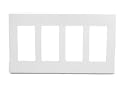 Leviton 80312-0SW 4-Gang Decora Plus Wallplate Screwless Snap-On Mount, White