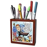 Londons Times Gen 2 News Current Events - Donald Trumps Hair - Tile Pen Holders-5 inch tile pen holder