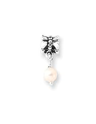 Cultured Pearl Charm in Silver for 3mm Charm Bracelets
