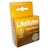 LifeStyles Latex Condoms - Ribbed Pleasure 3 Count (Pack of 12 = 36 Condoms!)