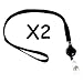 Cosmos 2 pcs Black Retractable Elastic Neck Strap Band Lanyard For ID Card, Badge, Factory Worker, Students, Office Worker