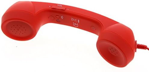 Zendoo Unique Retro Telephone Style Handset with Microphone and Volume Control for Iphone Ipad (Red)