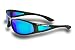 FISHGILLZ Baja "Floating" Polarized Fishing Sunglasses Black w/blue Mirror Lens