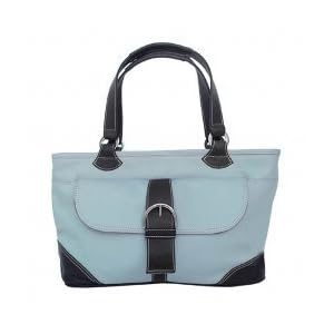 Buy Leather Purse with Front Pocket - Pastel Blue Chocolate - by Piel Leather - 2436PB CHC (Pastel... by Piel Leather, Inc