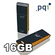 PQI i221 16GB USB Flash Drive, Black/Orange - Retail Package