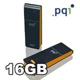 PQI 16GB USB Flash Drive Traveling Disk Series i221, High Speed, Intelligent Stick interface, Smart security Features and it comes with Life Time Warranty. (Color is Black & Orange)