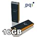 PQI i221 16GB USB Flash Drive, Black/Orange - Retail Package