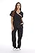 Just Love Women's Scrub Sets/5 Pocket Medical Scrubs Uniforms (Mock Wrap), Black With Sand Trim, Medium