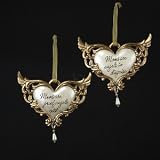 4 5 RESIN MOM SAYING HEART ORN, SET OF 2 ASSORTED: MOMS ARE ANGELS IN DISGUISE & MOMS ARE PROOF ANGELS EXIST 
