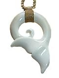 31OCROxINZL. SL160  Hawaiian Whales Tail Carved Bone Fish Hook Necklace