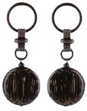 LAST BARRIER Earrings post with round drop dark
