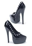 6.5 inch Stiletto Heel Pump Women's Size Shoe With Silver Studded Spikes