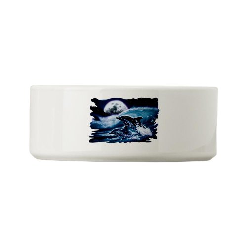 Dog Cat Food Water Bowl Moon Dolphins