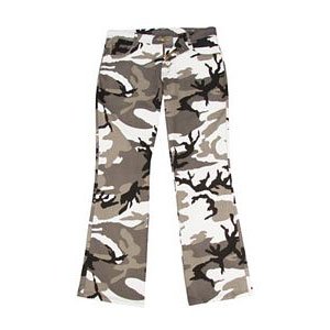 Womens City Camo Stretch Flare Pants