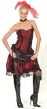 Saloon Girl Deluxe Fancy Dress Costume (adult size 10-12) - Red